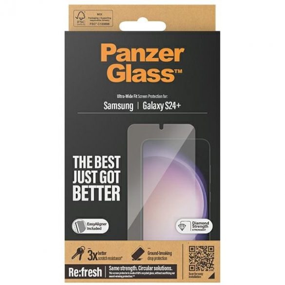 PanzerGlass Ultra-Wide Fit Sam S24+ S926 Screen Protection 7351 z aplicator