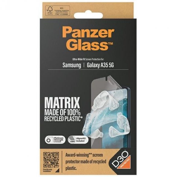 PanzerGlass Matrix Ultra-Wide Fit Sam A35 5G A356 Protecție ecran 7361 cu Easy Aligner