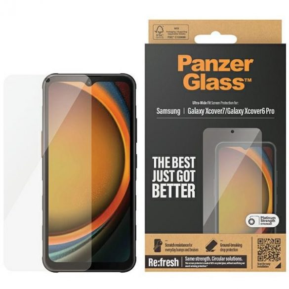 PanzerGlass Ultra-Wide Fit Sam Xcover7/ Xcover6 Pro Re-glass Screen Protection 7365