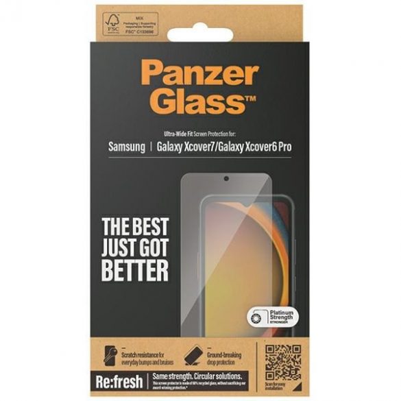 PanzerGlass Ultra-Wide Fit Sam Xcover7/ Xcover6 Pro Re-glass Screen Protection 7365