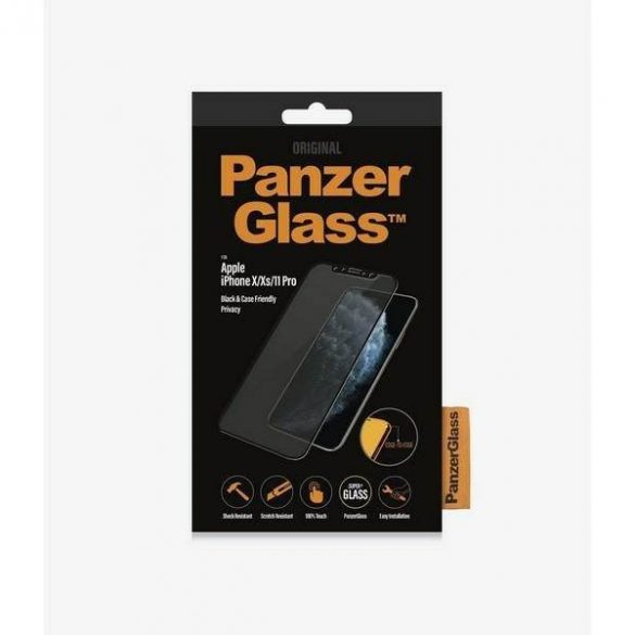 PanzerGlass E2E Super+ iPhone X/XS /11 Pro Protector de ecran de confidențialitate prietenos cu husa