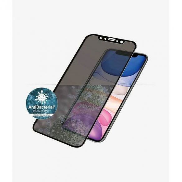 PanzerGlass E2E Super+ iPhone XR/11 Protector de ecran de confidențialitate prietenos cu husa/negru