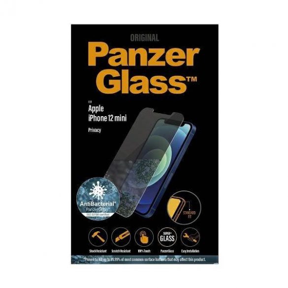 Panzer sticlă Standard Super+ iPhone 12 Mini Privacy Antibacterian ecran protector