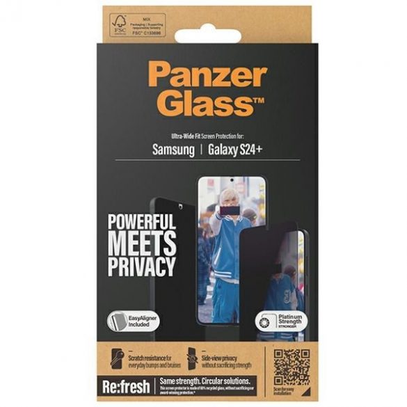 PanzerGlass Ultra-Wide Fit Sam S24+ S926 Protecție pentru confidențialitate pentru ecran Alinier ușor inclus P7351