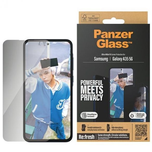 PanzerGlass Ultra-Wide Fit Sam A35 5G A356 Protecție ecran de confidențialitate Aliniere ușor inclusă P7357