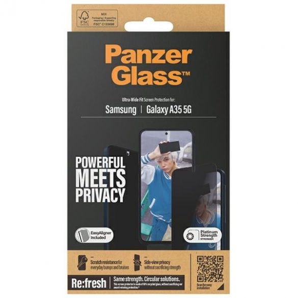 PanzerGlass Ultra-Wide Fit Sam A35 5G A356 Protecție ecran de confidențialitate Aliniere ușor inclusă P7357