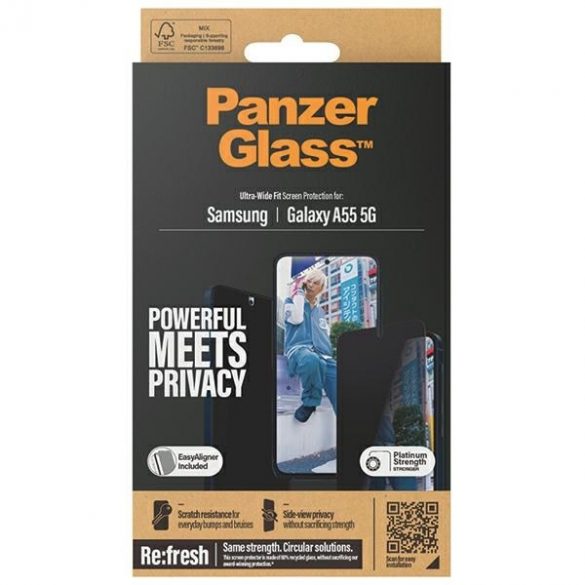 PanzerGlass Ultra-Wide Fit Sam A55 5G A556 Protecție ecran de confidențialitate Aliniere ușor inclusă P7358