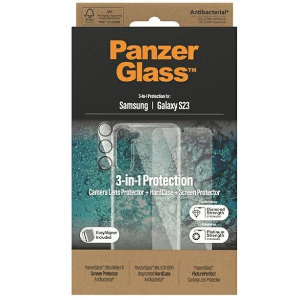 Panzer sticlă Bundle 3in1 Sam S23 S911 hard Husă + Screen protecție+ Camera Lens 0433+7315