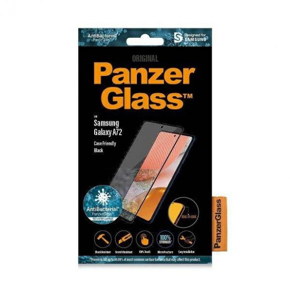 PanzerGlass E2E Microfracture Samsung A72 A725 Protector de ecran antibacterian pentru carcasa prietenoasa/negru