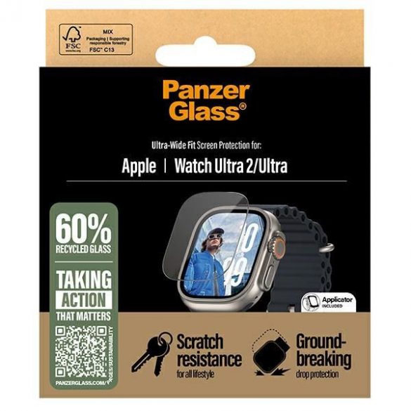 PanzerGlass Ultra-Wide Fit Sticlă temperată pentru Apple Watch Ultra 2 / Ultra