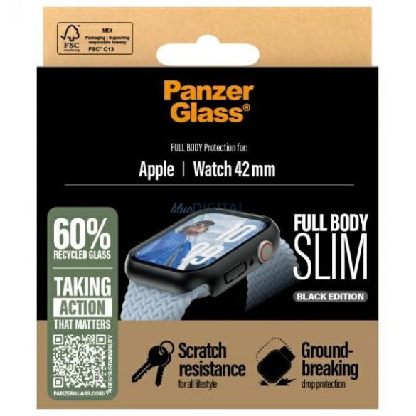 Husă PanzerGlass Snappie Full Body Apple Watch 10 42 mm - neagră