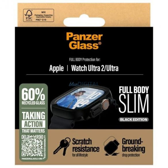 PanzerGlass Full Body Slim sticlă temperată cu ornamente negre Apple Watch Ultra/Ultra2 (49mm)