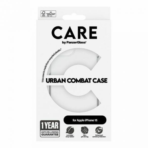 Husă CARE by PanzerGlass Urban Combat iPhone 15 6,1" przezroczysty/transparent 1421