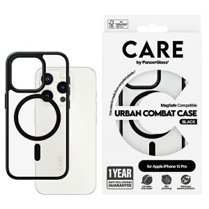 Husă CARE by PanzerGlass Urban Combat iPhone 15 Pro 6,1" MagSafe czarny/negru 1426