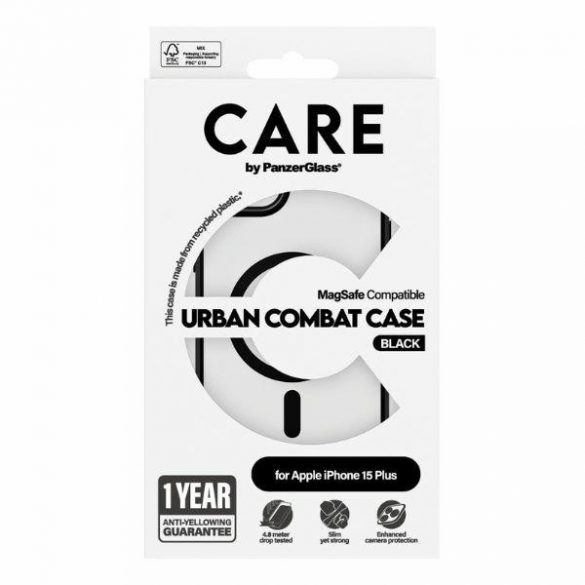 Husă CARE by PanzerGlass Urban Combat iPhone 15 Plus 6,7" MagSafe czarny/negru 1427