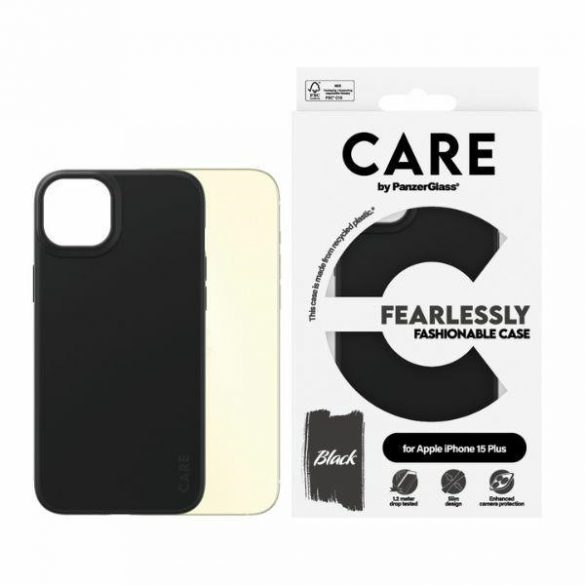 Husă CARE by PanzerGlass Fearlessly Fashioned iPhone 15 Plus 6,7" czarny/negru 1431