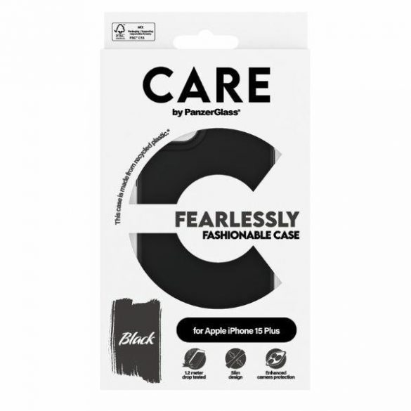 Husă CARE by PanzerGlass Fearlessly Fashioned iPhone 15 Plus 6,7" czarny/negru 1431