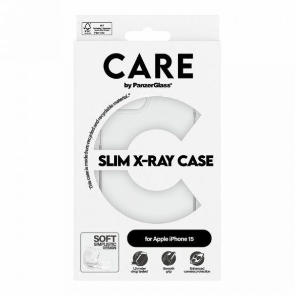 Husă CARE by PanzerGlass Slim X-Ray iPhone 15 6,1" przezroczysty/transparent 1433