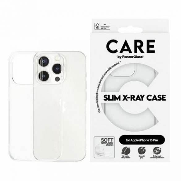 Husă CARE by PanzerGlass Slim X-Ray iPhone 15 Pro 6,1" przezroczysty/transparent 1434