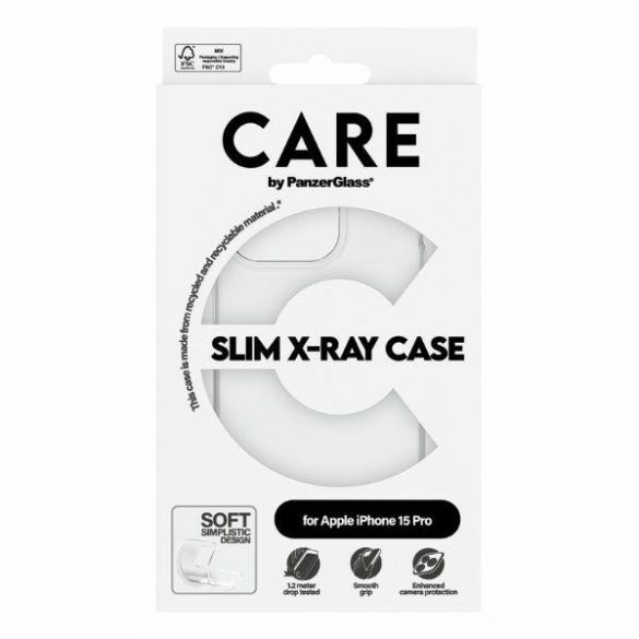 Husă CARE by PanzerGlass Slim X-Ray iPhone 15 Pro 6,1" przezroczysty/transparent 1434