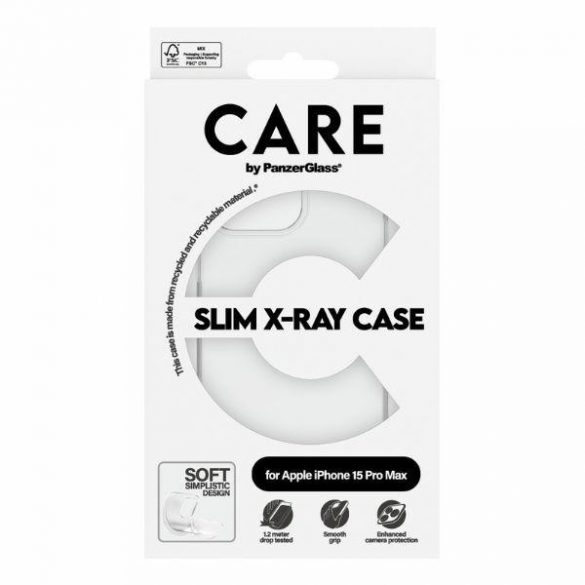 Husă CARE by PanzerGlass Slim X-Ray iPhone 15 Pro Max 6,7" przezroczysty/transparent 1436