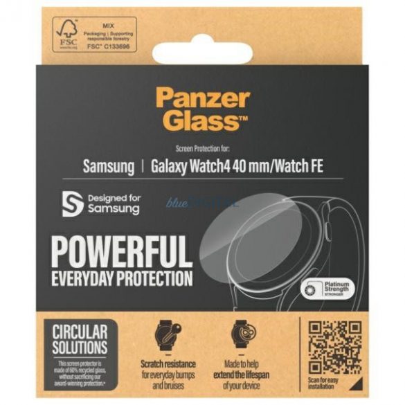 PanzerGlass Protecție puternică de zi cu zi din sticlă temperată pentru Samsung Galaxy Watch 4 (40mm)