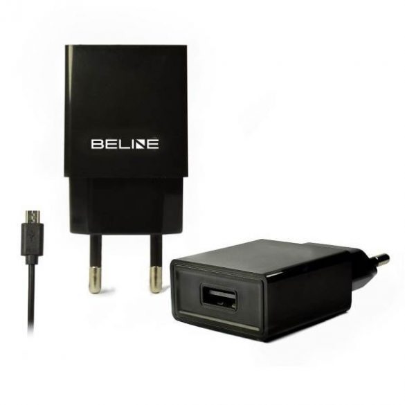 Ład. siec. Beline 1xUSB + microUSB 1A negru/ negru