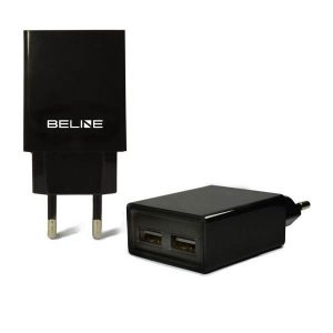 Ład. siec. Beline 2xUSB 2A czarna/negru (doar cap)