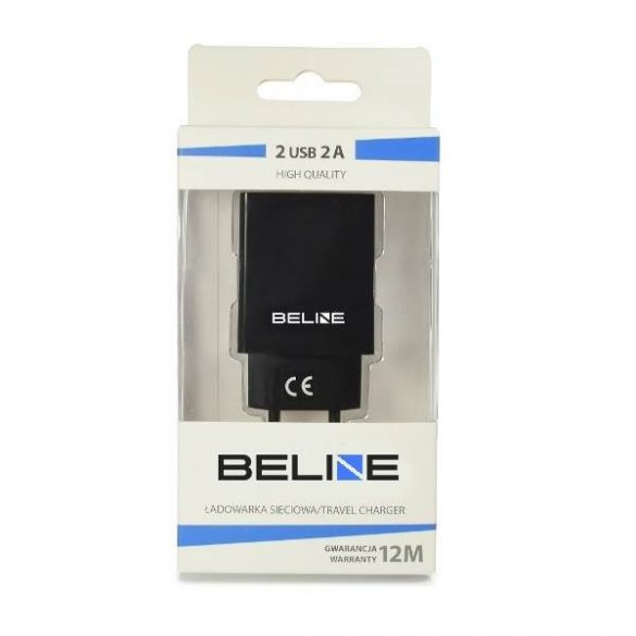 Ład. siec. Beline 2xUSB 2A czarna/negru (doar cap)