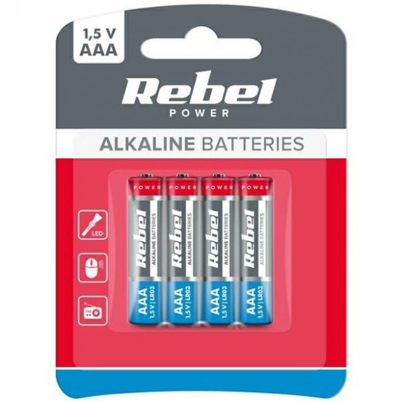 Baterie alkaliczne REBEL LR03 4szt BAT0060B