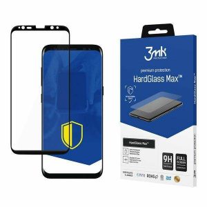 3MK Siclă hard Max Samsung G950 S8 negru / negru, FullScreen sticlă ecran protector