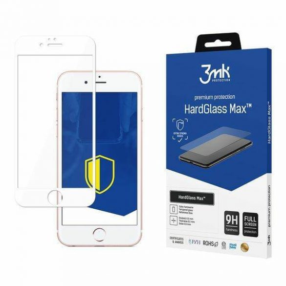 Protector de ecran 3MK HardGlass Max iPhone 6 Plus bialb, FullScreen Glass