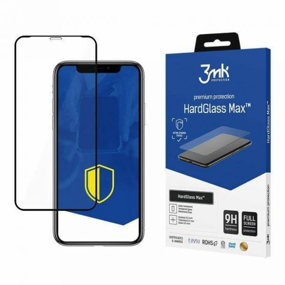 3MK Siclă hard Max iPhone 11 Pro Max 6,5 negru, Folie protecție ecran FullScreen sticlă