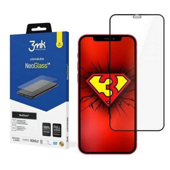 Protector de ecran 3MK NeoGlass iPhone 12/12 Pro 6,1"czarny/negru