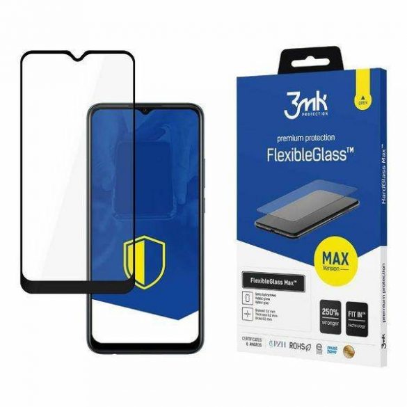 3MK FlexibleGlass Max Oppo A15/A15S czarny/negru, Szkło Hybrydowe z wzmocnionymi krawędziami protector de ecran