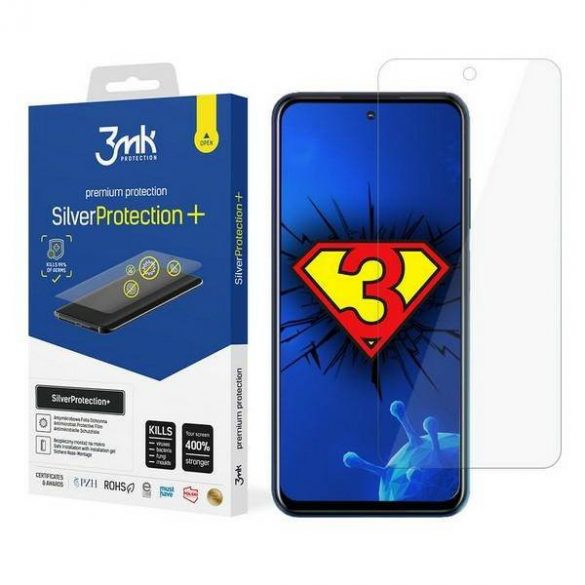 Protector de ecran 3MK Silver Protect+ HTC Desire 21 Pro 5G Folia Antimicrobowa montowana și mokro