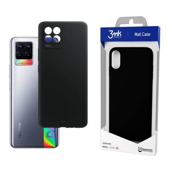 3MK Matt Case Realme 8 carcasa neagră/neagră