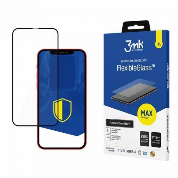 3MK FlexibleGlass Max iPhone 13 Pro Max 6,7" czarny/negru, Szkło Hybrydowe z wzmocnionymi krawędziami protector de ecran