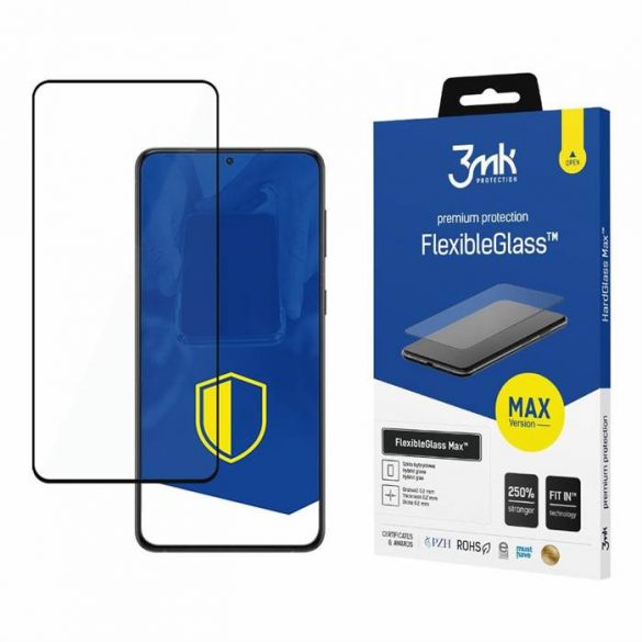 3MK FlexibleGlass Max Samsung 22 Plus S906 czarny/negru, Szkło Hybrydowe z wzmocnionymi krawędziami protector de ecran