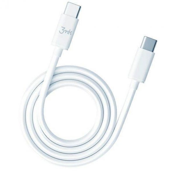 Cablu Hyper 3MK USB-C/USB-C 2m 100W Kabel Biały/Alb