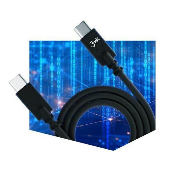 Cablu Hyper 3MK USB-C/USB-C 4K 60Hz cablu biały 1m 100W