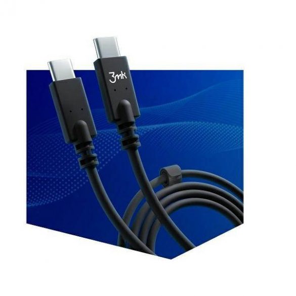 Cablu Hyper 3MK USB-C/USB-C 4K 60Hz cablu biały 1m 100W