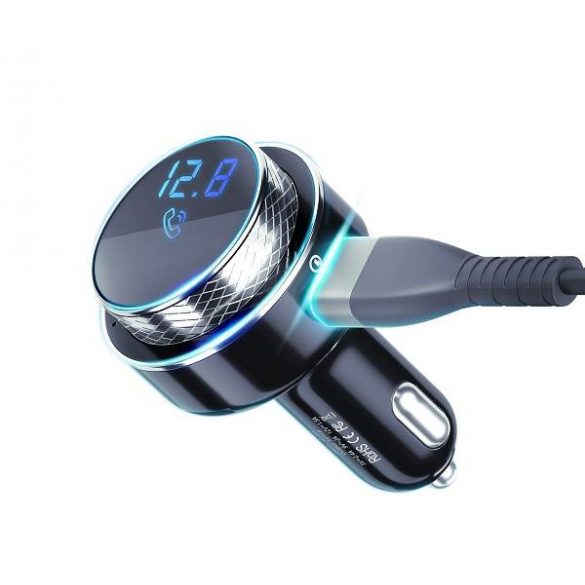 3MK Hyper Car Charger Transmițător FM + încărcător auto - 2xUSB-A + 1 cititor de carduri TF + Bluetooth