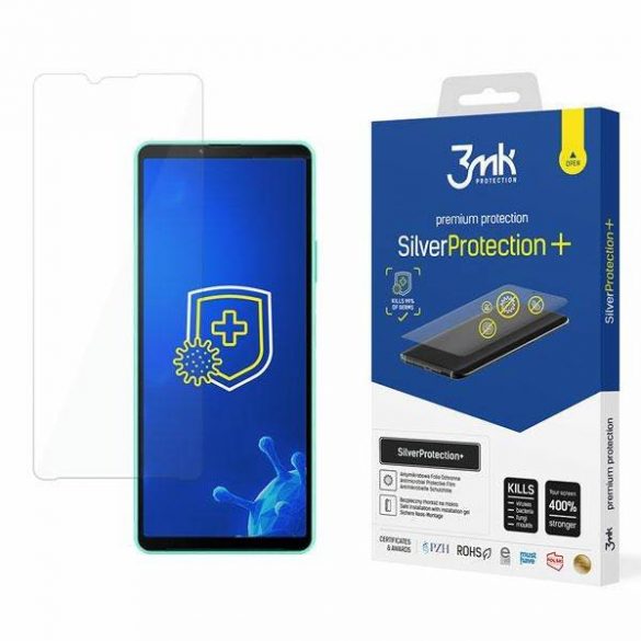 Protector de ecran 3MK Silver Protect+ Sony Xperia 10 IV Folia Antimicrobowa montowana și mokro