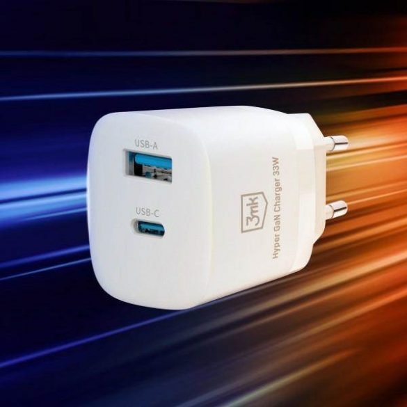 Încărcător 3MK Hyper GaN 33W Livrare putere ładowarka sieciowa 1xUSB-A + 1xUSB-C