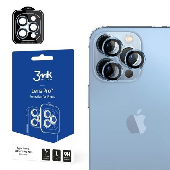 3MK Lens Protection Pro iPhone 13 Pro / 13 Pro Max niebieski/sierra blue Ochrona și obiektyw aparate z ramką montażową 1szt. protector de ecran