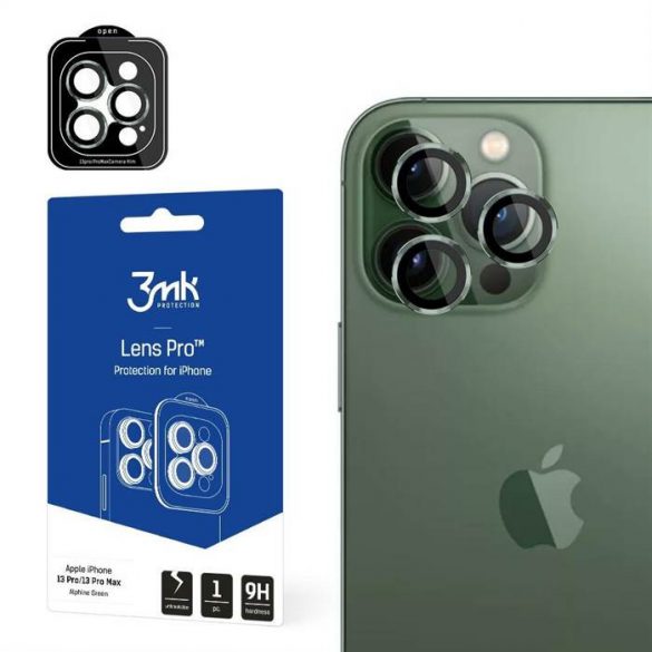 3MK Lens Protection Pro iPhone 13 Pro / 13 Pro Max zielony/alphine green Ochrona și obiektyw aparatu z ramką montażową 1szt. protector de ecran