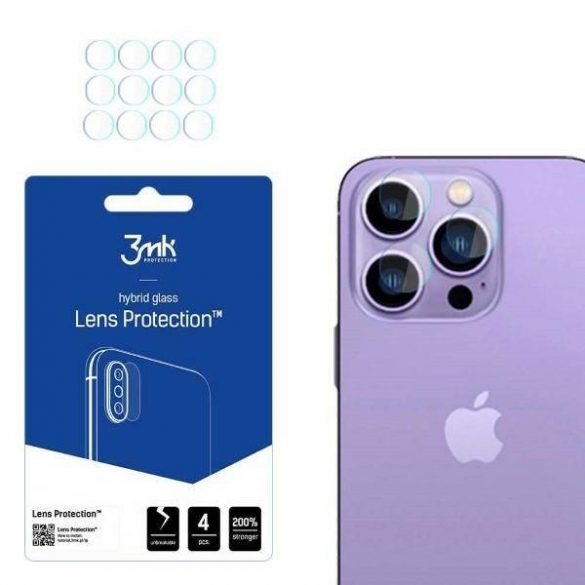 3MK Lens Protect iPhone 14 Pro 6.1„ / 14 Pro Max 6.7” Protecție pentru obiectivul camerei foto 4 buc ecran protector