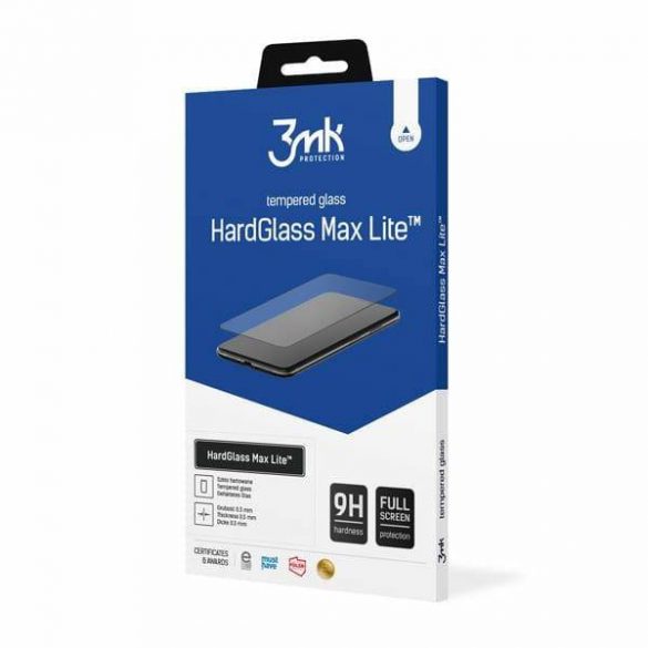 3MK Siclă hard Max Lite Honor 70 negru / negru Fullscreen sticlă ecran protector