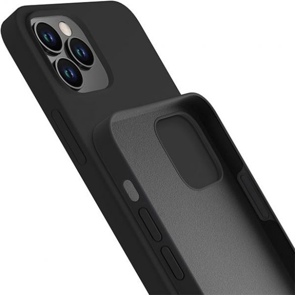 Husă din silicon 3MK iPhone 12/12 Pro 6,1 czarny/negru"